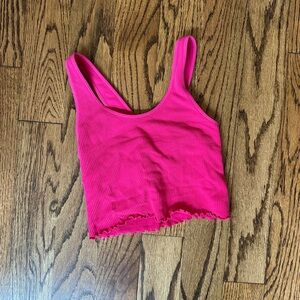 Spiritual Gangster Fuchsia Ribbed Tank